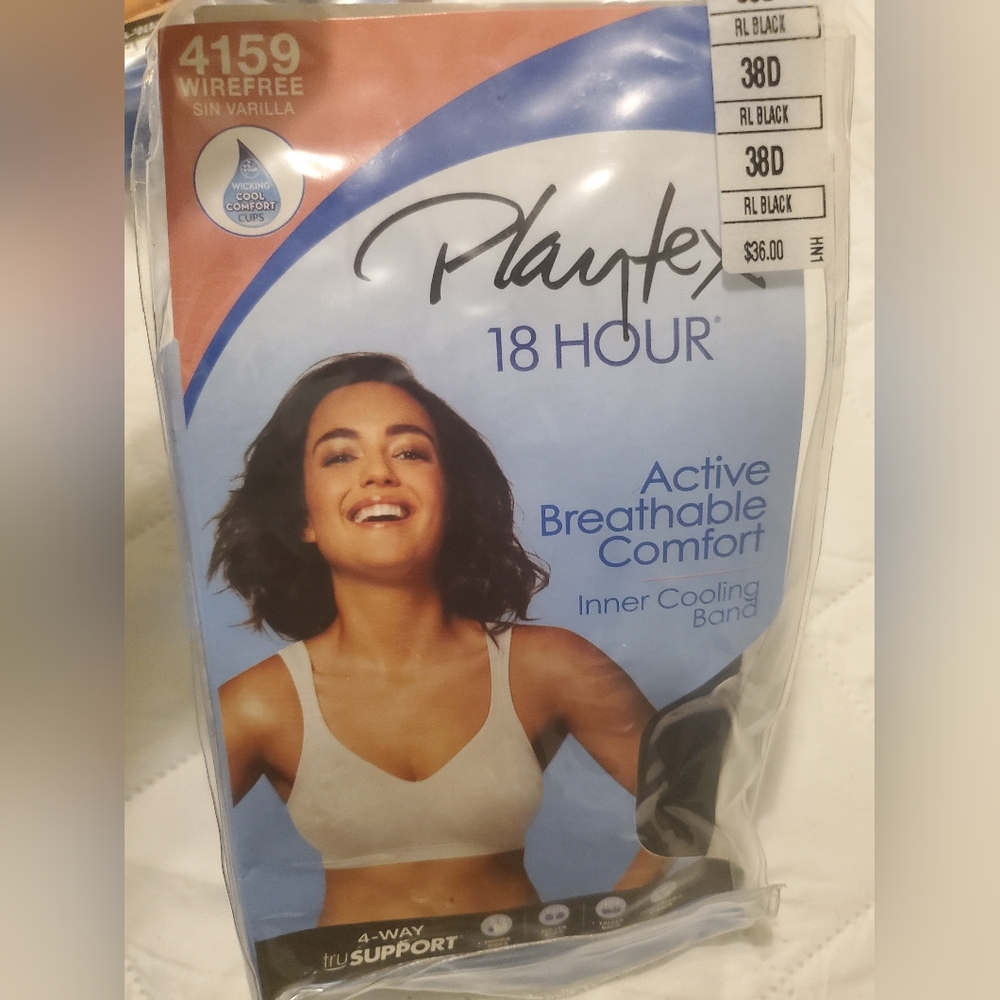 4 Brand New Playtex Bras 38D Blk/Bge. - Picture 4 of 6